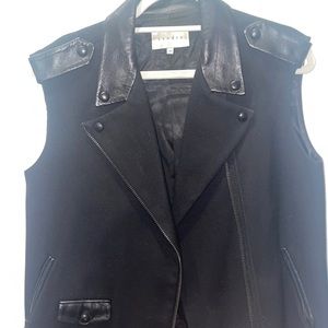 sandro leather sleeveless vest